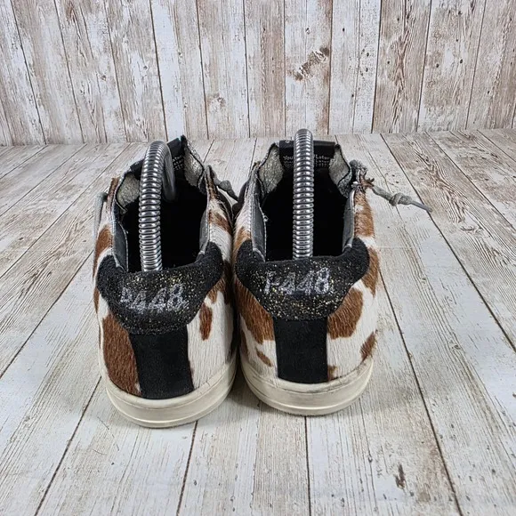P448 Calf hair Sneakers‎ Glitter Accent Fashion Sneakers Size 37