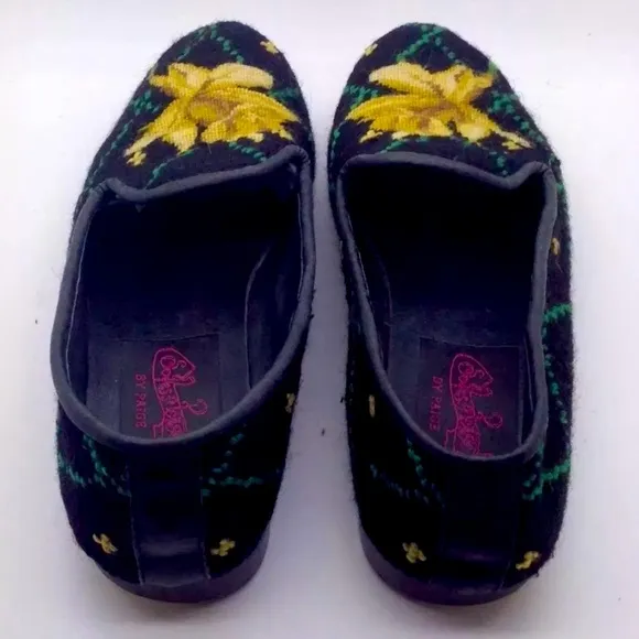 PAIGE Needlepoint Daffodil Flower Loafer 6.5 RARE