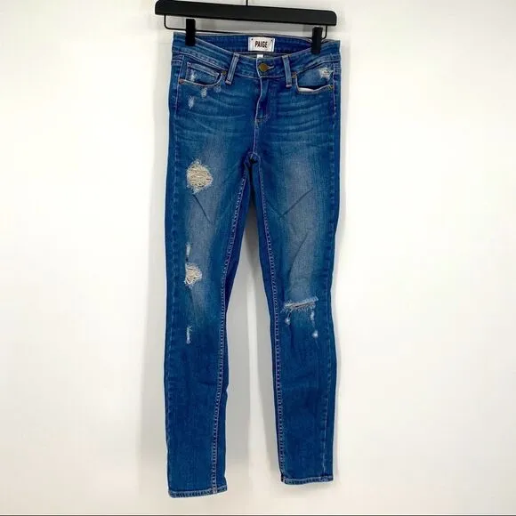 Paige Verdugo Ultra Skinny Destroyed Jeans Blue
