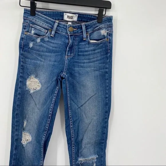 Paige Verdugo Ultra Skinny Destroyed Jeans Blue