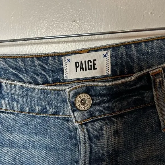 Paige Colette Crop Flare Jeans Womens Size 30 Stretch High-Rise Crossley Wetern