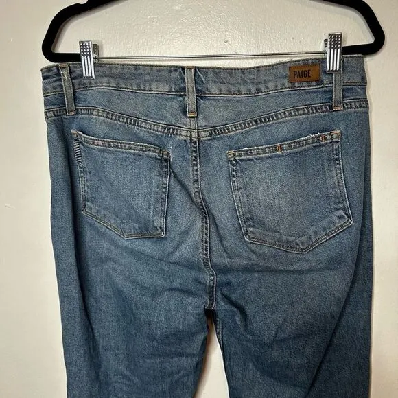 Paige Colette Crop Flare Jeans Womens Size 30 Stretch High-Rise Crossley Wetern