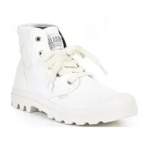 Palladium Palkabase Twill Hi Top Sneakers Star White Lugged Sole, Laces, Size 9