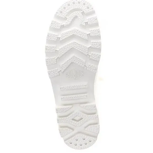 Palladium Palkabase Twill Hi Top Sneakers Star White Lugged Sole, Laces, Size 9