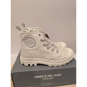 Palladium Pampa Zip Desert Wash Boots Lace Canvas Womens Size 5 Star White New