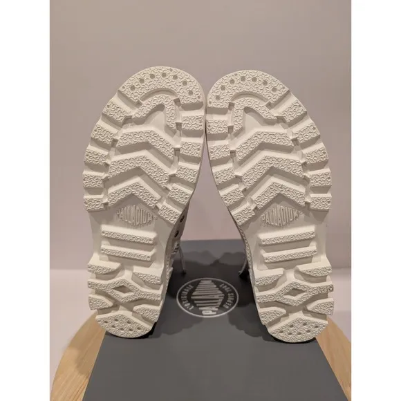 Palladium Pampa Zip Desert Wash Boots Lace Canvas Womens Size 5 Star White New