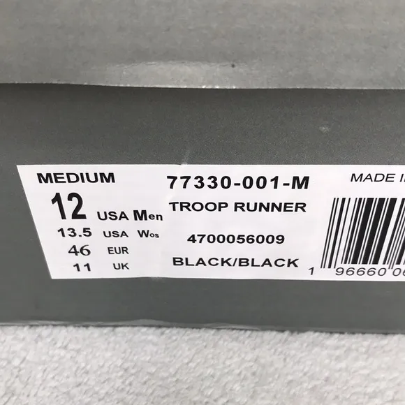 Palladium  Troop Runner  Black Sneakers Men's 12 Women's 13.5 New in Box