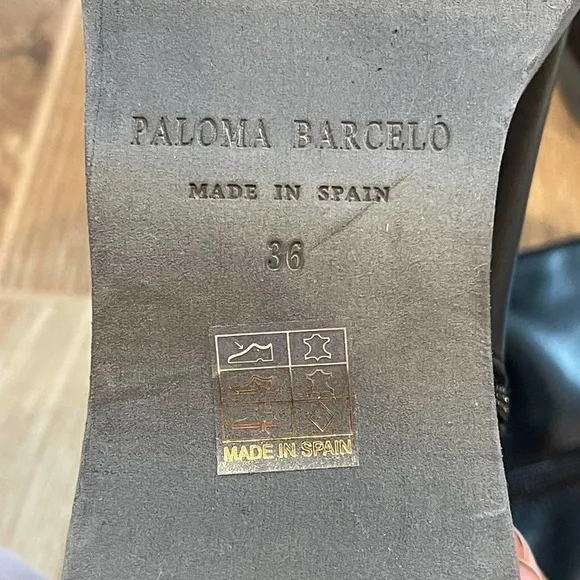 Paloma Barcelo Black Tall Leather Platfrom Boots Women's Size 35 NWOB