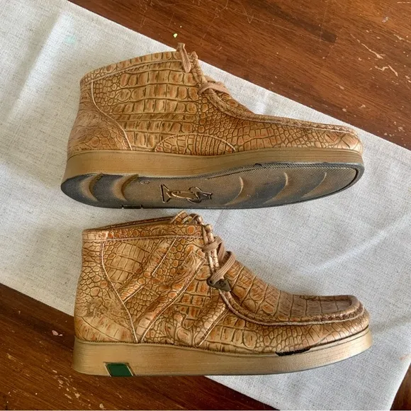 Panama Jack Havana Joe Embossed Metallic Croc Chukka Boots RARE
