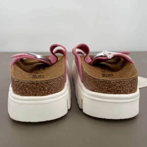 Papillio by Birkenstock Arizona Chunky Platform Sandals Candy Pink Suede EU 39