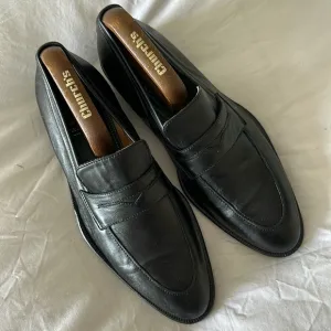 Pastori men’s black slip on leather loafers size 8 made in Italy