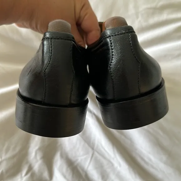 Pastori men’s black slip on leather loafers size 8 made in Italy