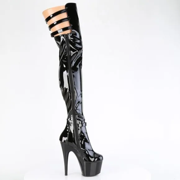 Patent Leather Platform High Heel Thigh High Boots
