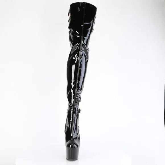 Patent Leather Platform High Heel Thigh High Boots