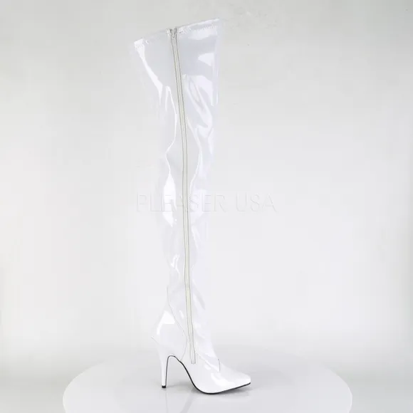 Patent Stretch Thigh High Heel Boots