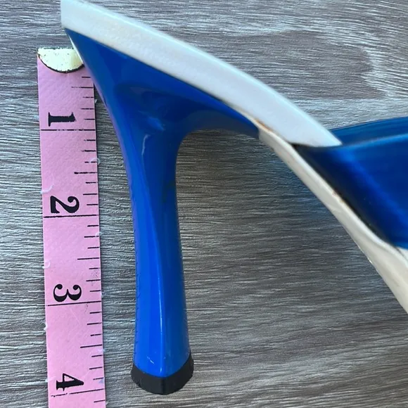 Patrick Cox Blue PVC With White Leather Sandals/Heels