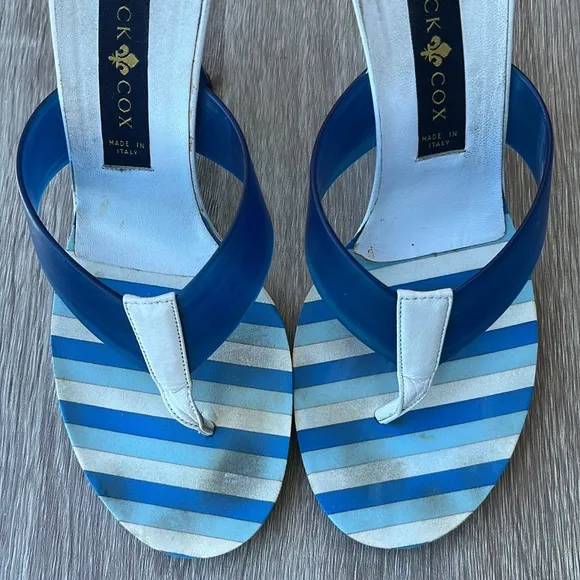 Patrick Cox Blue PVC With White Leather Sandals/Heels