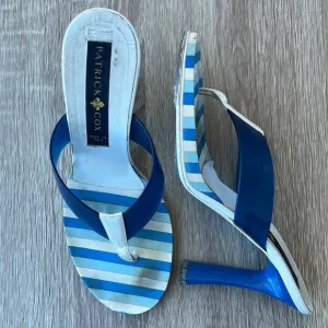 Patrick Cox Blue PVC With White Leather Sandals/Heels