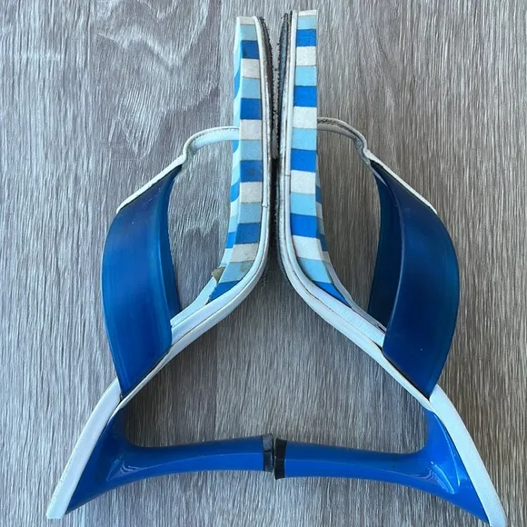 Patrick Cox Blue PVC With White Leather Sandals/Heels