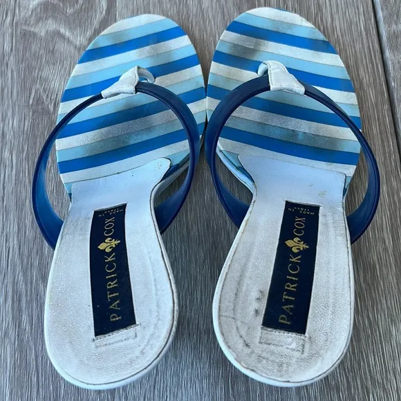 Patrick Cox Blue PVC With White Leather Sandals/Heels
