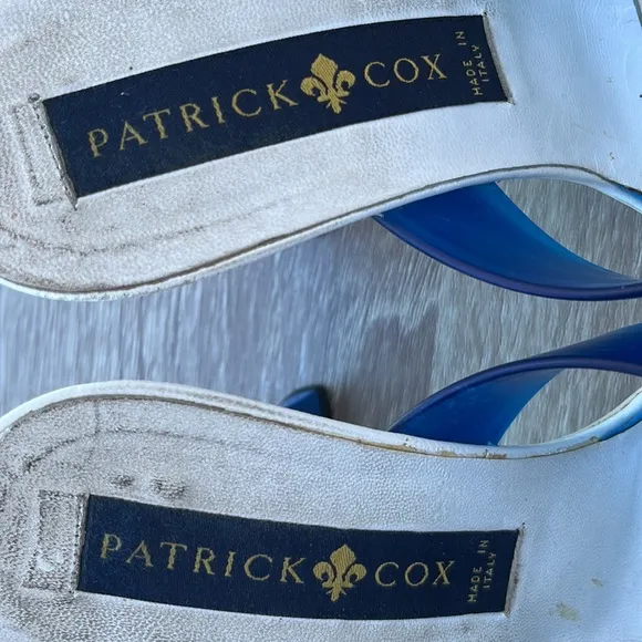 Patrick Cox Blue PVC With White Leather Sandals/Heels