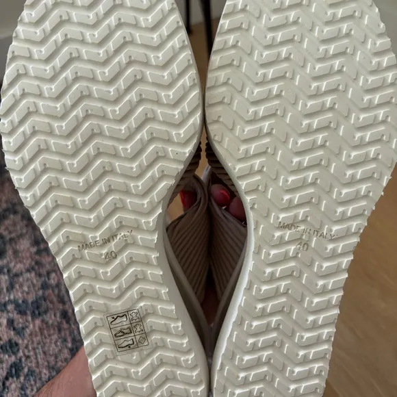 Patrizia Bonfanti Julia Wedge Sandal, Plisse Cream