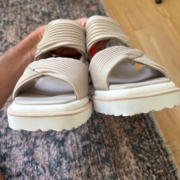 Patrizia Bonfanti Julia Wedge Sandal, Plisse Cream