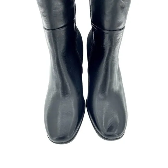 PAUL GREEN Belmont Leather Knee High Black Boots Stretch Sz 7.5 NEW $499