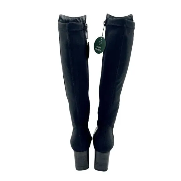 PAUL GREEN Belmont Leather Knee High Black Boots Stretch Sz 7.5 NEW $499