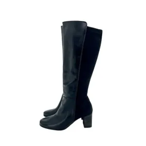 PAUL GREEN Belmont Leather Knee High Black Boots Stretch Sz 7.5 NEW $499