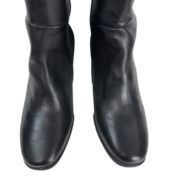 Paul Green Belmont Leather Knee High Tall Black Boots Stretch Size UK 6 US 8