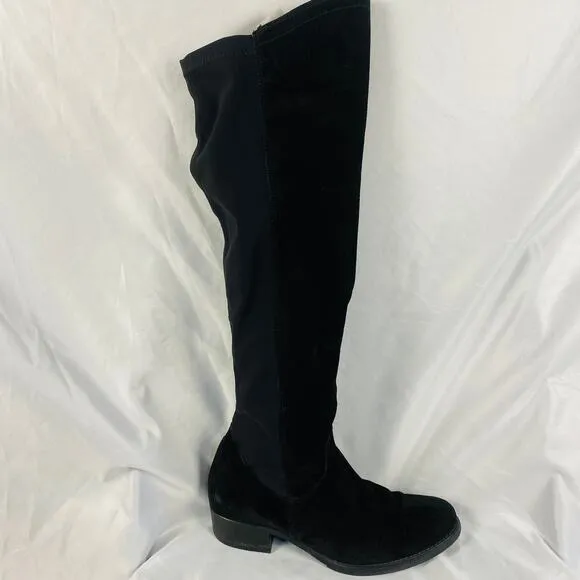 Paul Green Black Suede Over The Knee Black Boots Size US 5.5 Goth Capsule