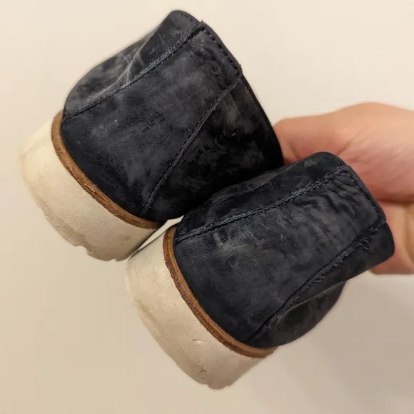 Paul Green Carmela Loafer slip on navy blue suede leather size UK 4.5 US 7