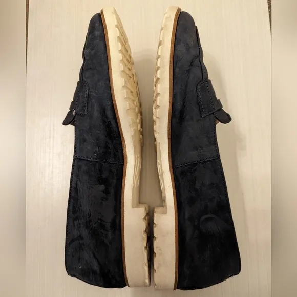 Paul Green Carmela Loafer slip on navy blue suede leather size UK 4.5 US 7