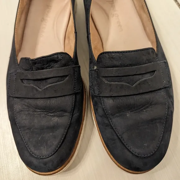Paul Green Carmela Loafer slip on navy blue suede leather size UK 4.5 US 7