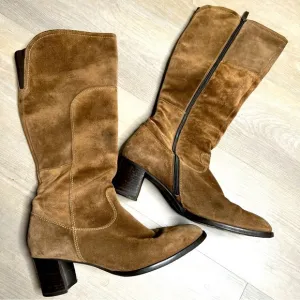 Paul Green Suede Tall Riding Boots, brown, size 9 US