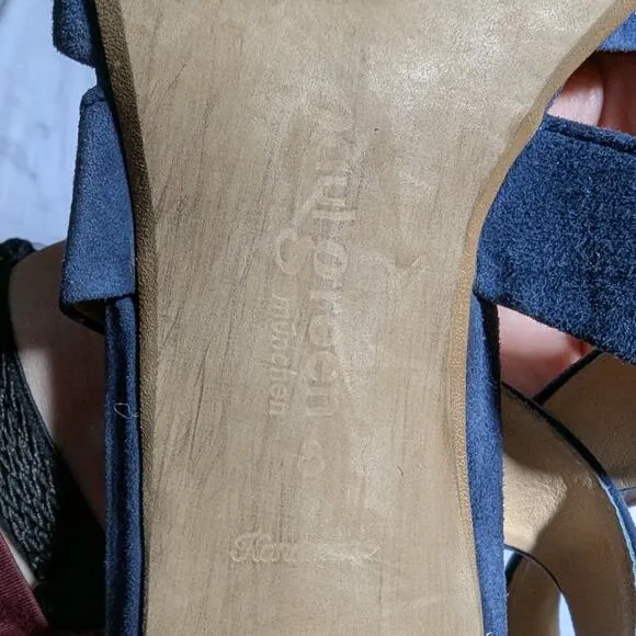 Paul Green Vanessa Navy Blue Suede Strappy Low Heel Sandals Sz UK 8 US 10.5