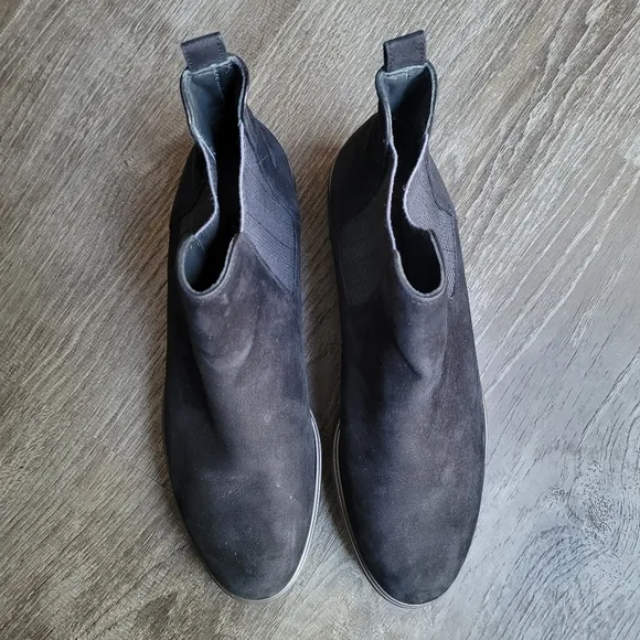 Paul Green Vienna Leather Suede Pull On Stretch Panel Lug Chelsea Ankle Boots