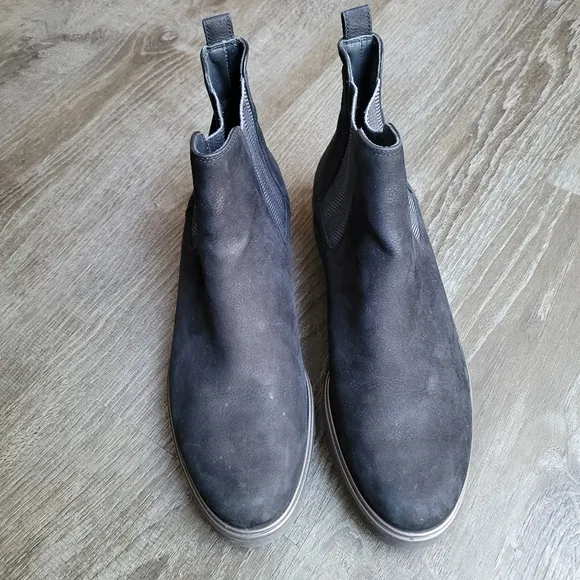 Paul Green Vienna Leather Suede Pull On Stretch Panel Lug Chelsea Ankle Boots