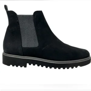 Paul Green Vienna Leather Suede Pull On Stretch Panel Lug Chelsea Ankle Boots