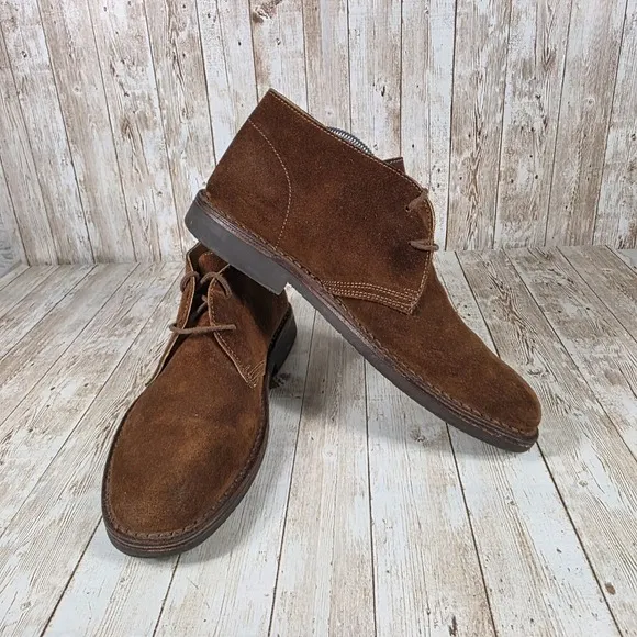 Peal &amp;‎ Co Desert Boots Suede Leather Chukka Ankle Boots Brown Size 10 D