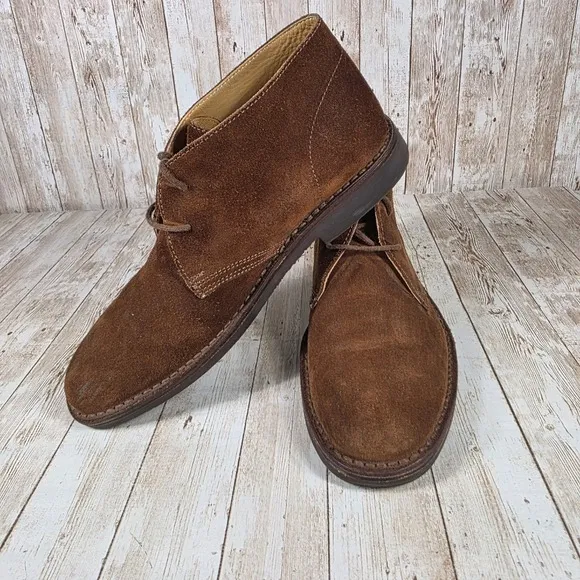 Peal &amp;‎ Co Desert Boots Suede Leather Chukka Ankle Boots Brown Size 10 D