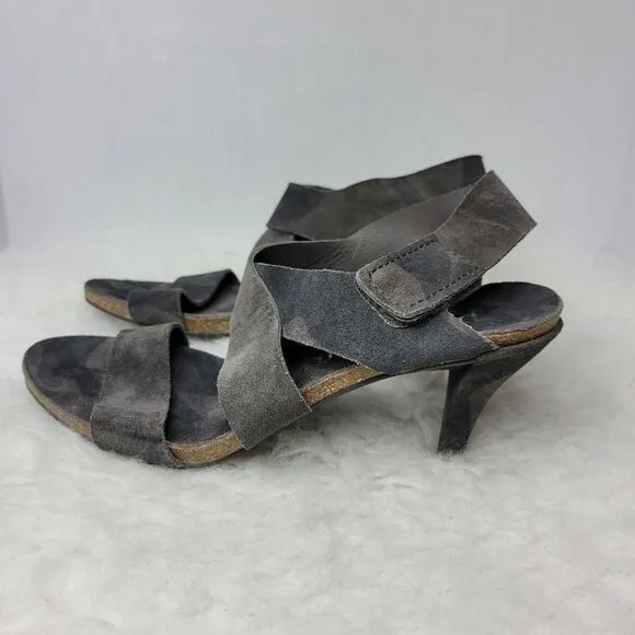 Pedro Garcia Lynna Suede Olive Camo Strappy Heel Sandals Eu Size 39 / Us 8.5.