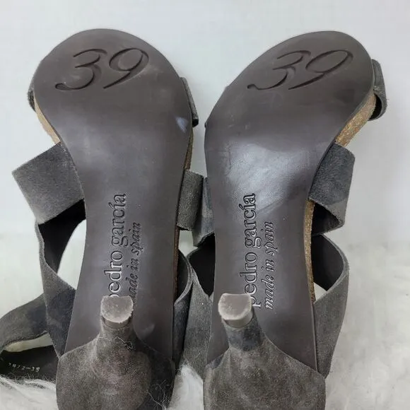 Pedro Garcia Lynna Suede Olive Camo Strappy Heel Sandals Eu Size 39 / Us 8.5.