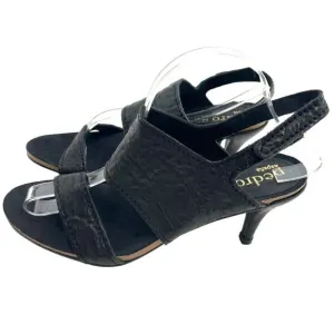 Pedro Garcia Women's Black Pebbled Leather Ankle Strappy Sandals Heel Size Eu 40