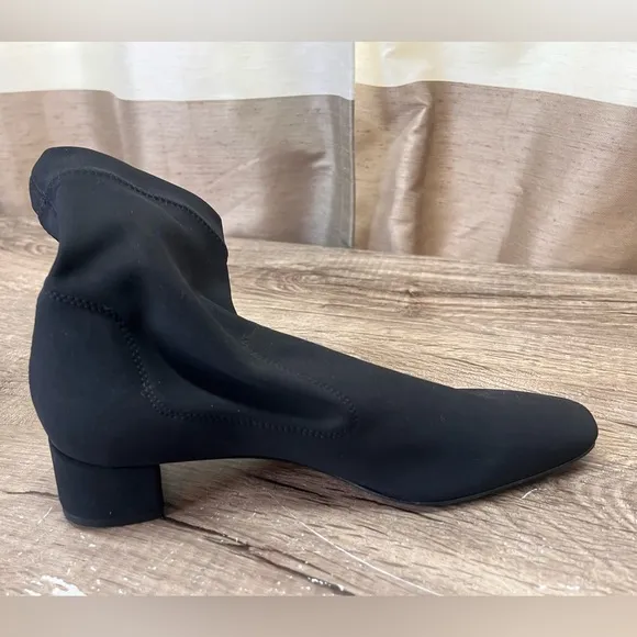 Pedro Garcia Women's Idoia Black Stretch Sock Block Heel Boots Size‎ 37 - 7