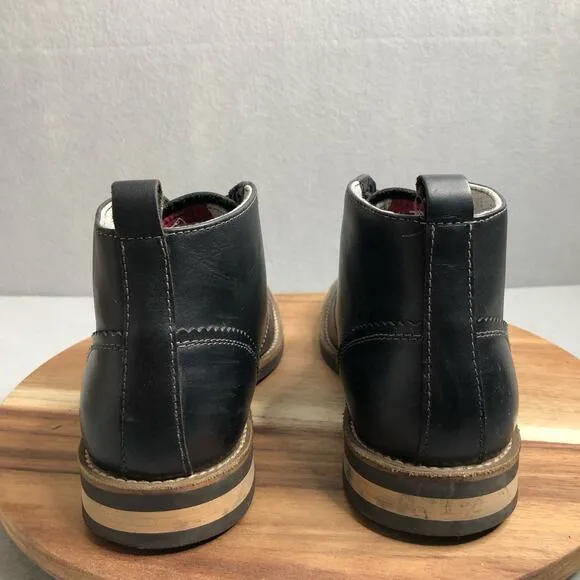 Penquin Munsingwear Monty Black Leather Chukka Boots Men Sz 8.5 Lace Up OP100198