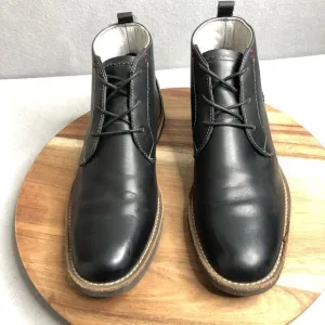 Penquin Munsingwear Monty Black Leather Chukka Boots Men Sz 8.5 Lace Up OP100198