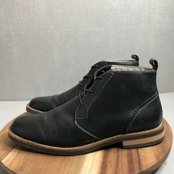 Penquin Munsingwear Monty Black Leather Chukka Boots Men Sz 8.5 Lace Up OP100198