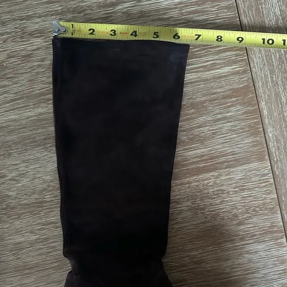 Peter Kaiser Dark Brown Suede Pull-On Heeled Boots Size 7.5